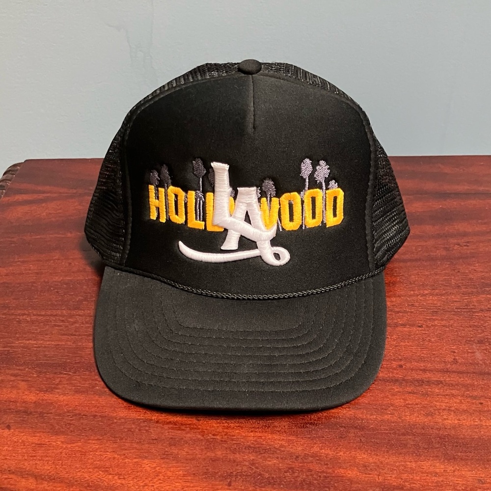 Black Hollywood Los Angeles Dropout Adjustable Trucker Hat